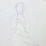 Het Derper Vraauwtje, blind getekend met 1 lijn. Verrassend goed gelukt.!